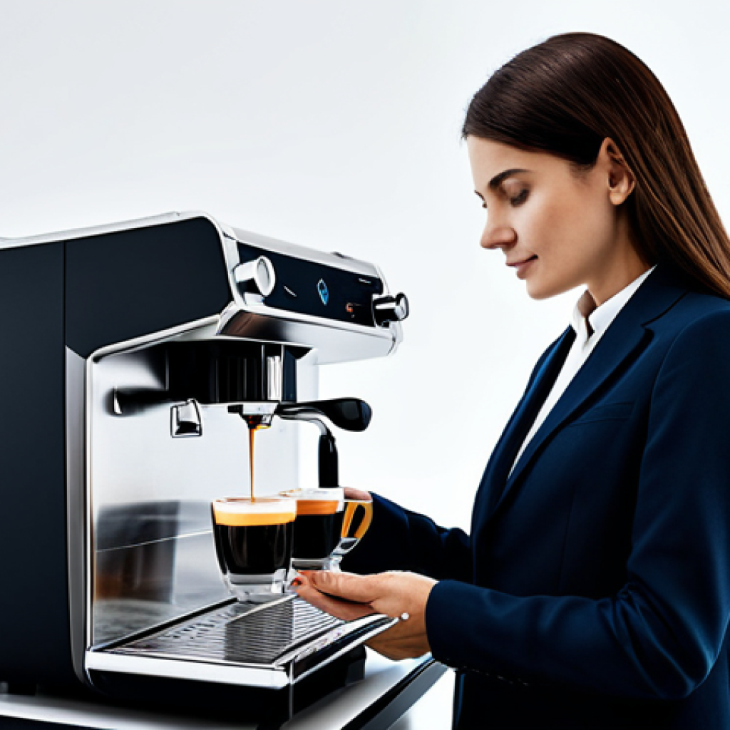 The Halo Effect - Marketing**
"A sleek, modern advertisement for a new Italian espresso machine. The machine is prominently displayed against a clean, minimalist background. A sophisticated, fully clothed woman in professional attire is shown enjoying a cup of espresso. The scene evokes feelings of luxury and high quality. Appropriate content, safe for work, professional photography, perfect anatomy, correct proportions, well-formed hands, modest clothing. High quality, 8k resolution."
**