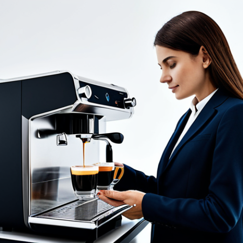 Home 20 The Halo Effect - Marketing**
"A sleek, modern advertisement for a new Italian espresso machine. The machine is prominently displayed against a clean, minimalist background. A sophisticated, fully clothed woman in professional attire is shown enjoying a cup of espresso. The scene evokes feelings of luxury and high quality. Appropriate content, safe for work, professional photography, perfect anatomy, correct proportions, well-formed hands, modest clothing. High quality, 8k resolution."
**