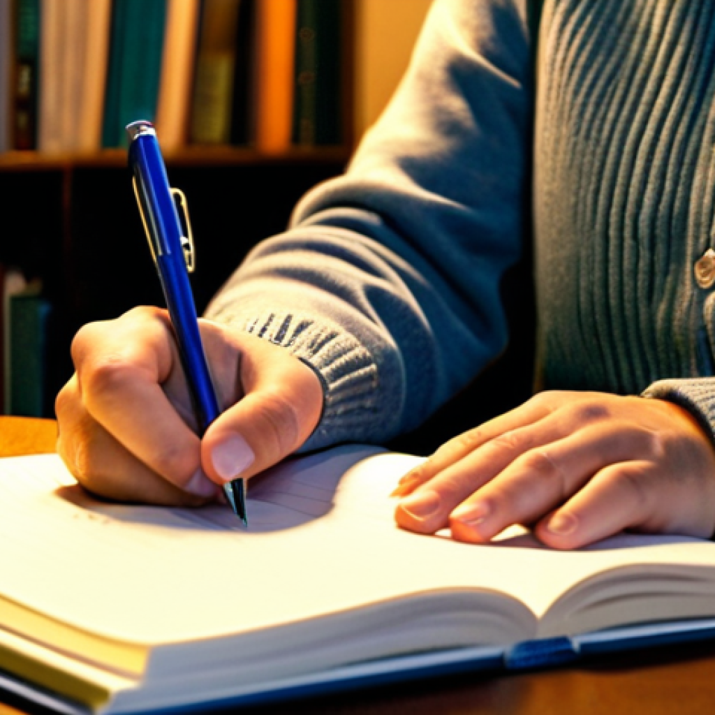 Decision Journal in a Cozy Study**

"A person with a notebook and pen, writing in a decision journal in a warm, inviting study filled with books and soft lighting. The person is fully clothed in comfortable, modest clothing.  Focus on the act of reflection and thoughtful analysis. safe for work, appropriate content, professional scene, perfect anatomy, natural proportions, family-friendly setting, well-formed hands, proper finger count."

**